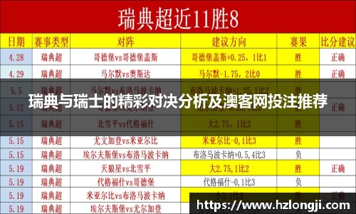 瑞典与瑞士的精彩对决分析及澳客网投注推荐